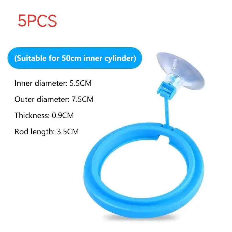 1 Feeding Ring Prevent Food Dispersion Fish Pinch Suction Cup Tank Qme Ordinary round 5pcs