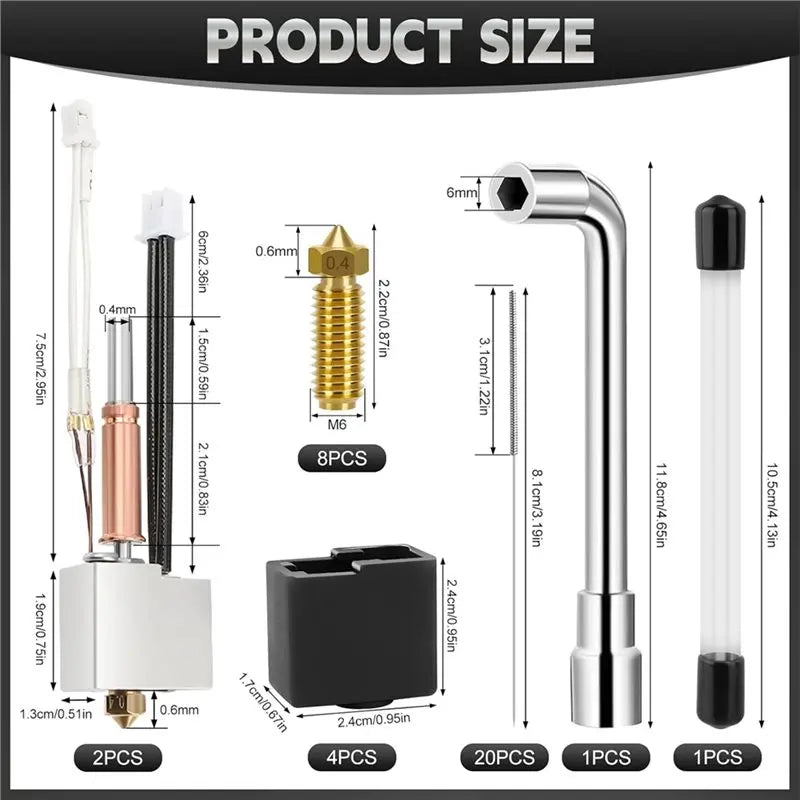 A02F-For Anycubic Kobra 3 Hotend Kit For Kobra 3/Kobra 3 Combo 3D Printer Parts & Accessories Qme