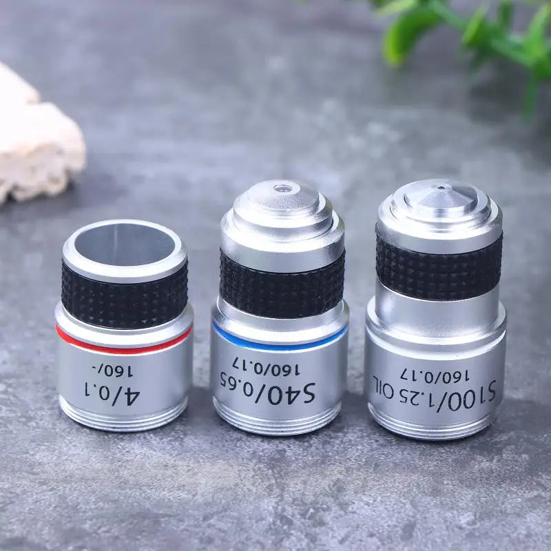 1PC 185 4X 40X 100X Biological Microscope Achromatic Objective Lens Microscope Lens Adapters Compact Objective Lens Durable. Qme