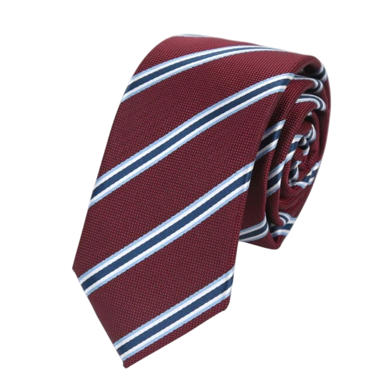 JK Necktie Simple Neckwear Striped Neck Tie Clothes Accessories Qme wine red