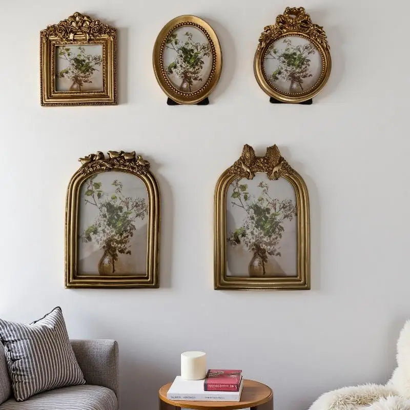 Desk Wall Decoration Oval Photo Frame Small Retro Hanging Creative Qme
