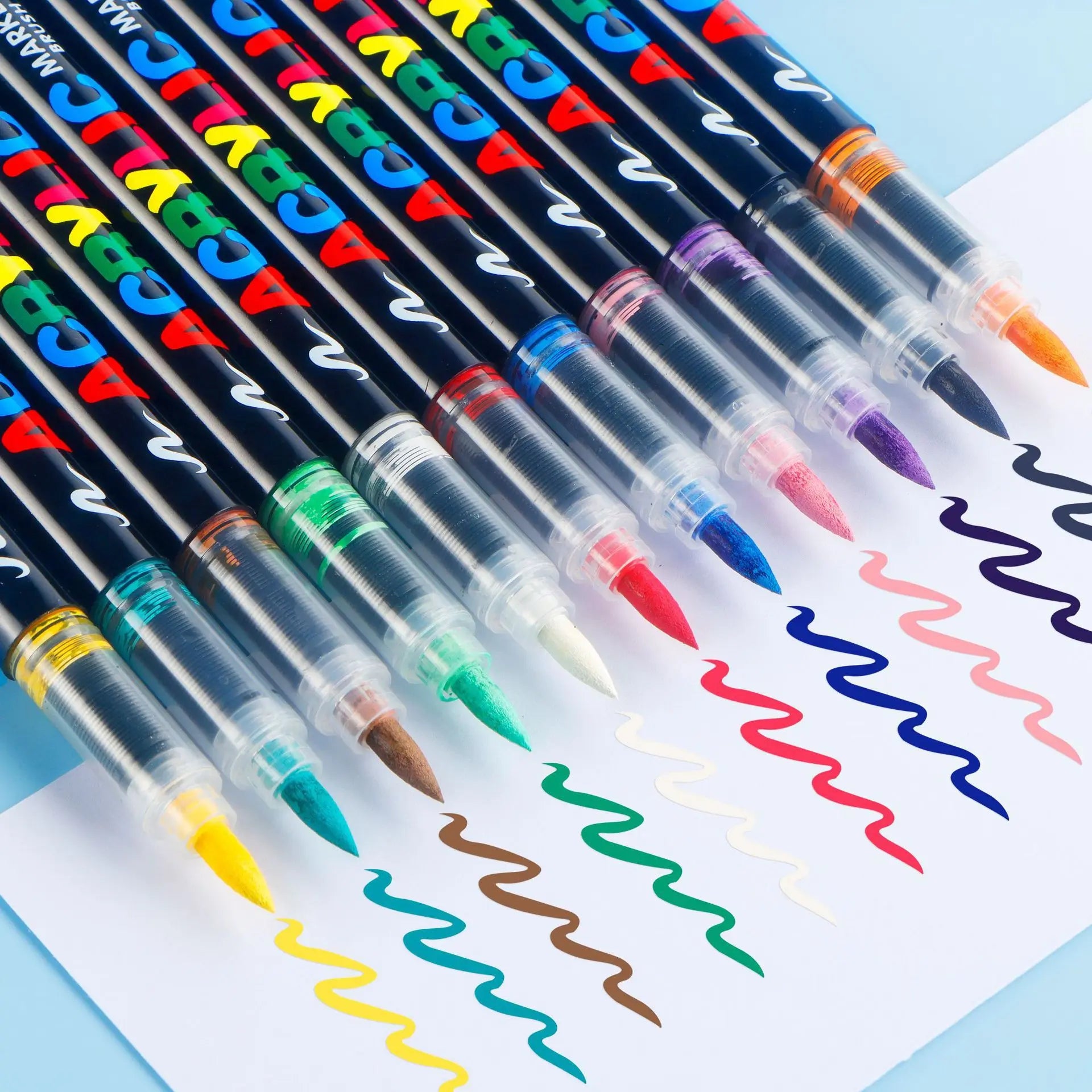 168 Colors Acrylic Markers, Automatic Ink Control System with Soft Brush Tip Acrylic Paint Pens for Rock Painting, DIY Crafts Qme