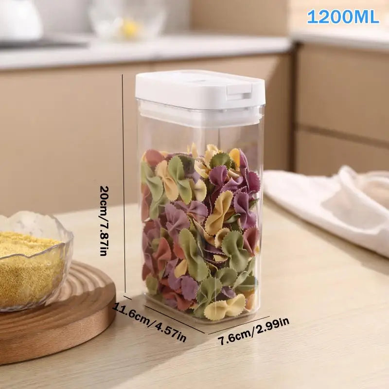 Plastic Sealed Jar Transparent Leakproof Moistureproof Kitchen Qme 1200ml