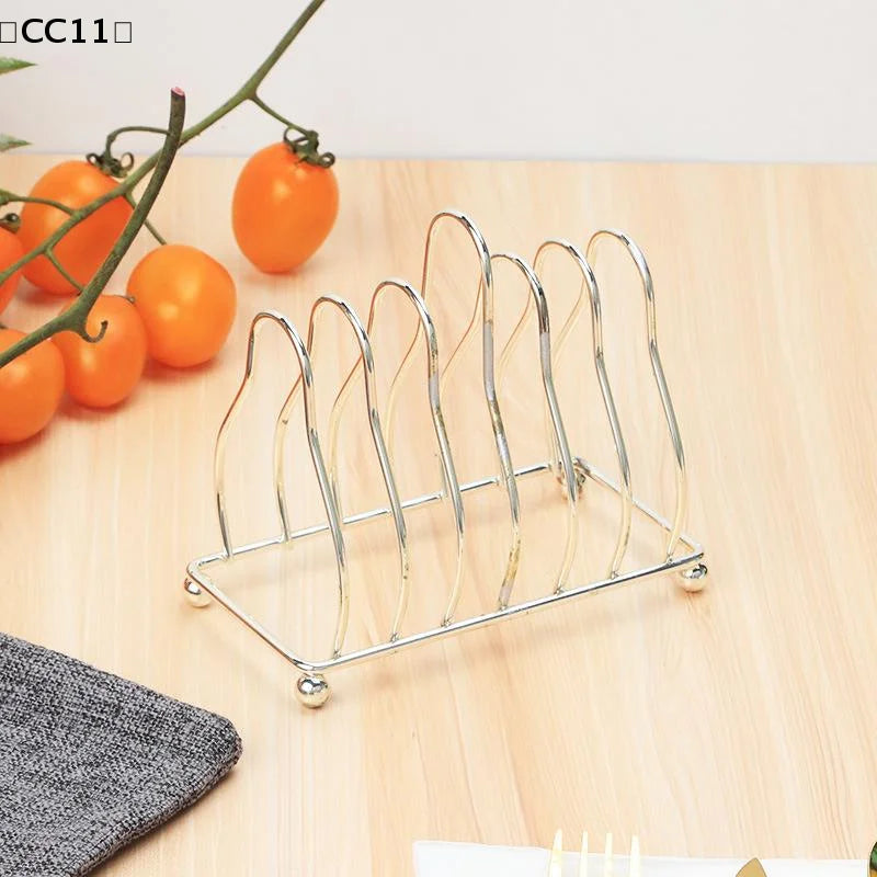 CC11Iron Art Toast Bread Rack Restaurant Home Holder 6 Slices Food Qme