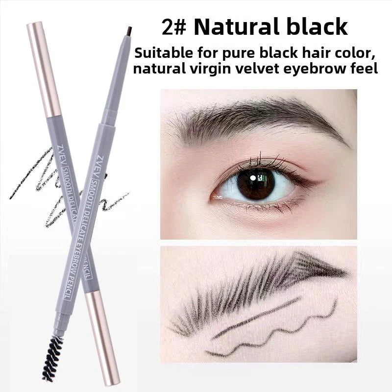 Double-headed Eyebrow Pencil Long-lasting Non-smudged Fine-headed Qme 02 Natural Black