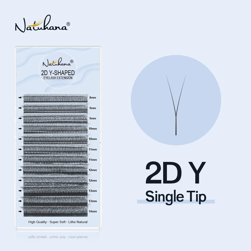 NATUHANA 2D Y Lashes Premade Volume Fans Eyelash Extensions C D L LU Qme