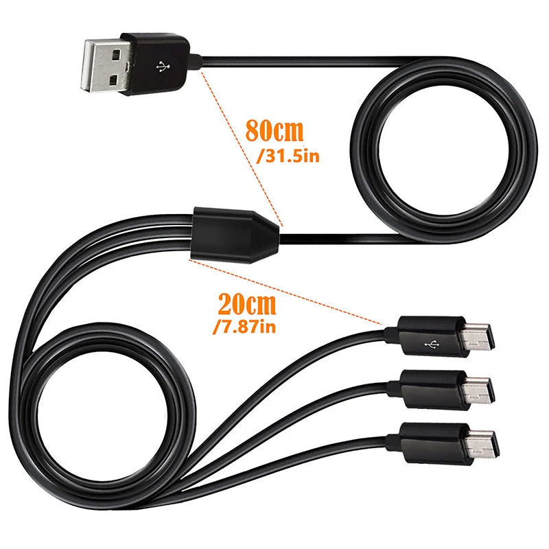 1M 1 USB Male 3 Mini 5pin Data Charger Cable 1Meter Fast Charging Y Qme