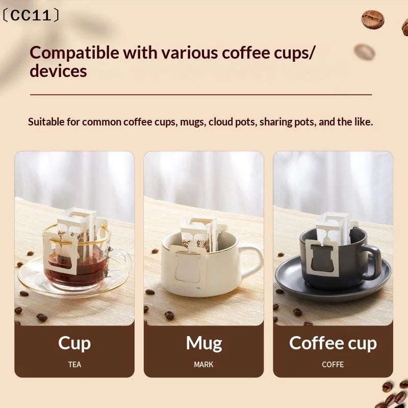 25 Disposable Hanging Ear Coffee Filters Food Grade Portable Espresso Qme