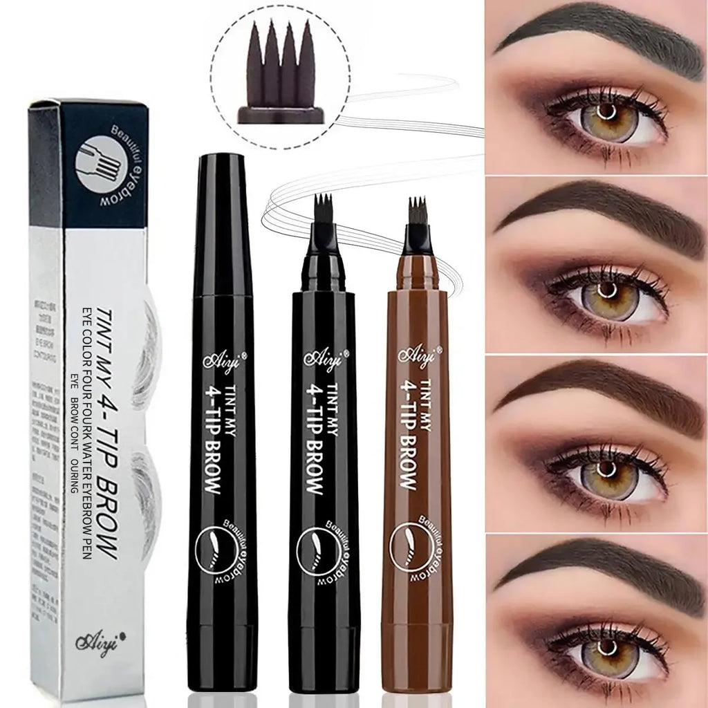 Eyebrows Pen Eyebrow Tattoo Waterproof Liquid Black Eye Brow Makeup Pencil Microblading Qme