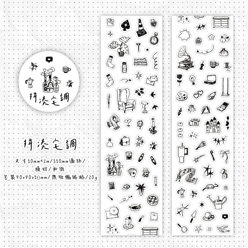 50mm*2m/Roll Cute Cartoon Kitchen Making Tapes School supplies DIY Scrapbook Stickers Diary Decor Planner Korean Stationery Tape Qme C 10 rolls