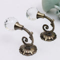 Luxury Design 2pcs Metal Crystal Glass Curtain Holdback Wall Tie Back Hooks Hanger Holder Window Accessories Household Supplies Qme plum