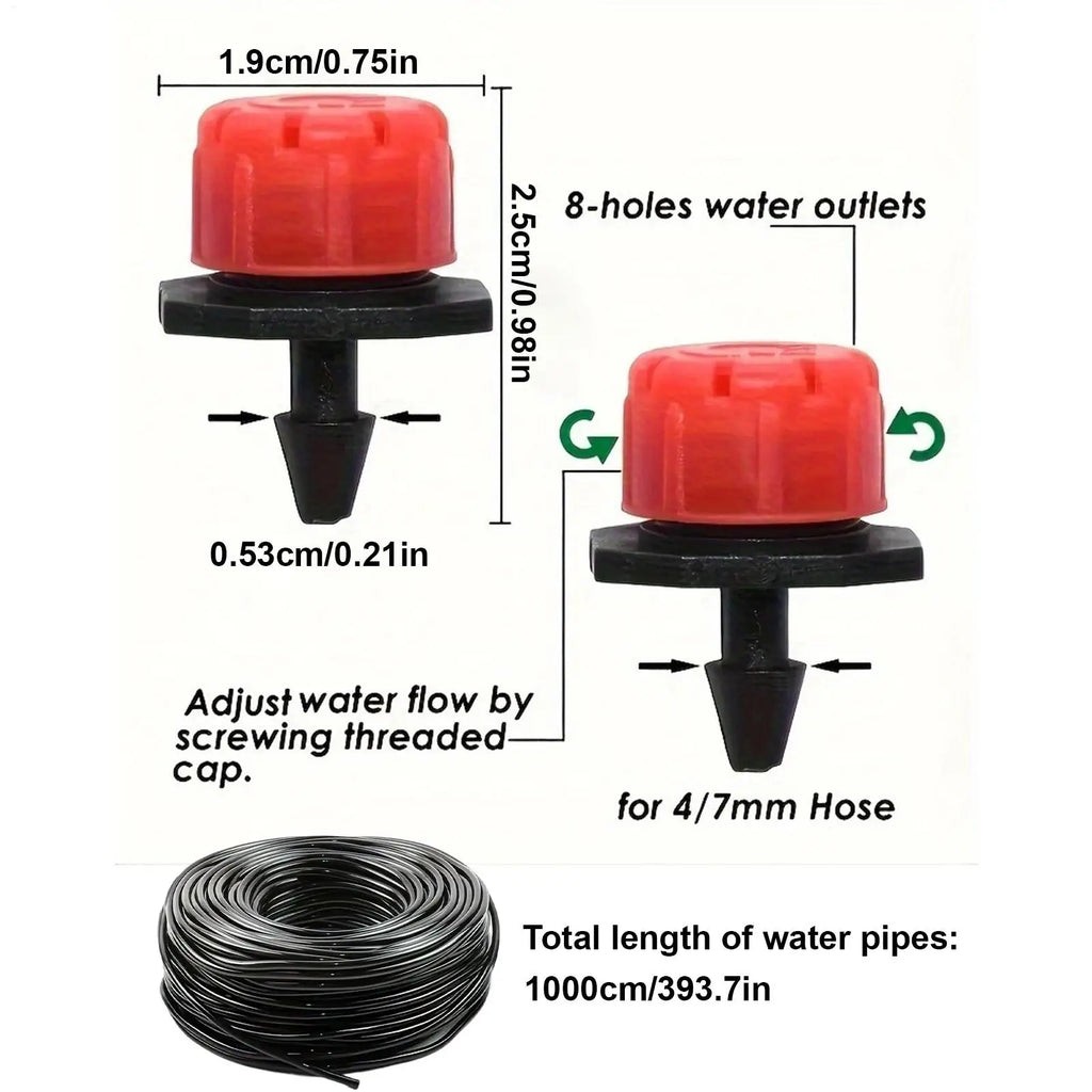 Irrigation System For Garden 33ft Hose Quick Connect Watering Outdoor Automatic Drip Irrigation Kits For Home Blacony Patio Yard Qme