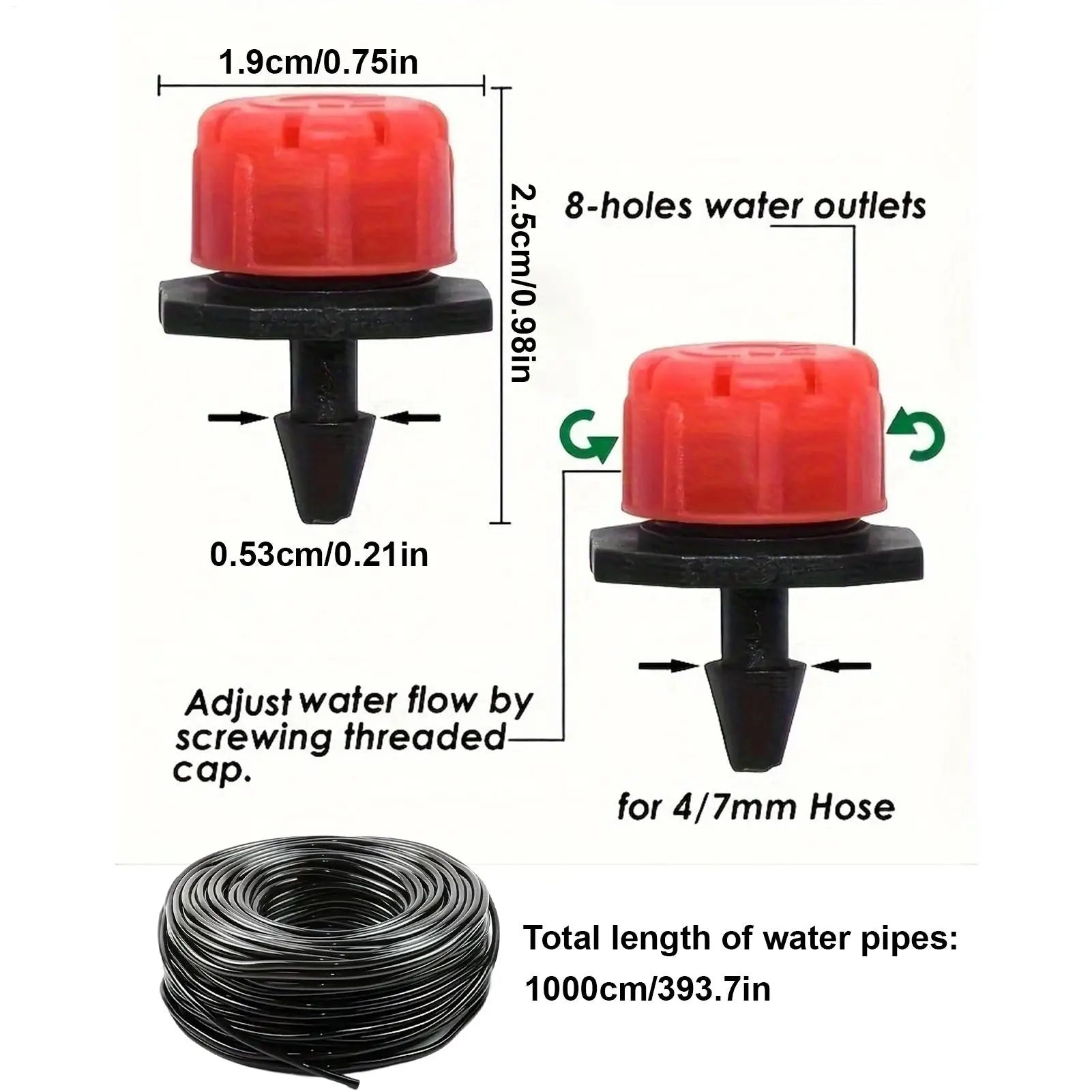 Irrigation System Garden 33ft Hose Quick Connect Watering Outdoor Qme