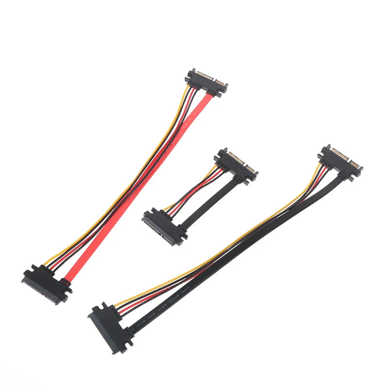 Sata 22 Pin Male Female Extension Cable 7+15 Data Power Combo Hard Qme