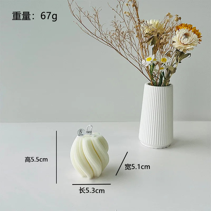 Nordic Minimalist White Scented Candle Atmosphere Home Decor Wedding Arrangement Cylinder Geometric Shape Fragrance Candle Qme H-0655