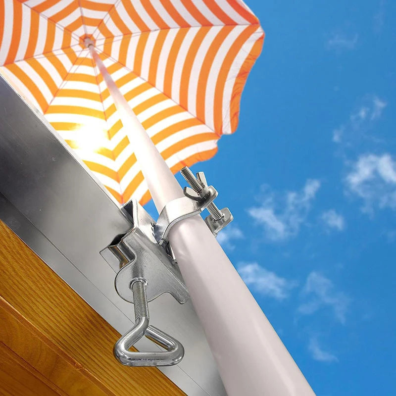 Adjustable Outdoor Umbrella Base Mount Chair Clamp Courtyard Stand Qme