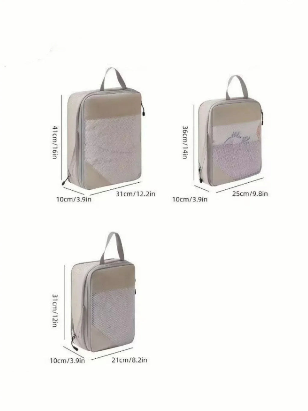 3pcs Travel Compression Bags Clothing Storage Bag Lightweight Travel Organizer Cubes Multifunctional Travel Essentials Qme