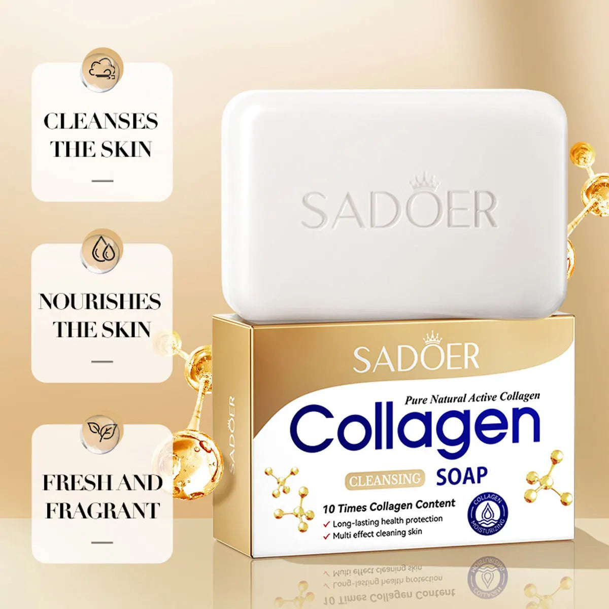 Collagen Gentle Moisturizing Deep Cleansing Face Bath Soap Qme
