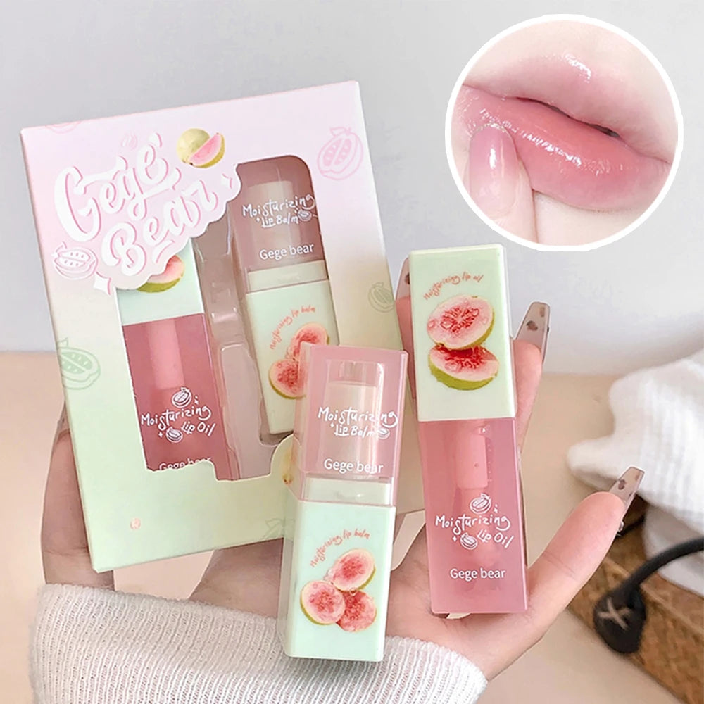 Cherry Hydrating Lip Balm Oil Gege Bear Light Moisturizing Soothing Qme GX1563