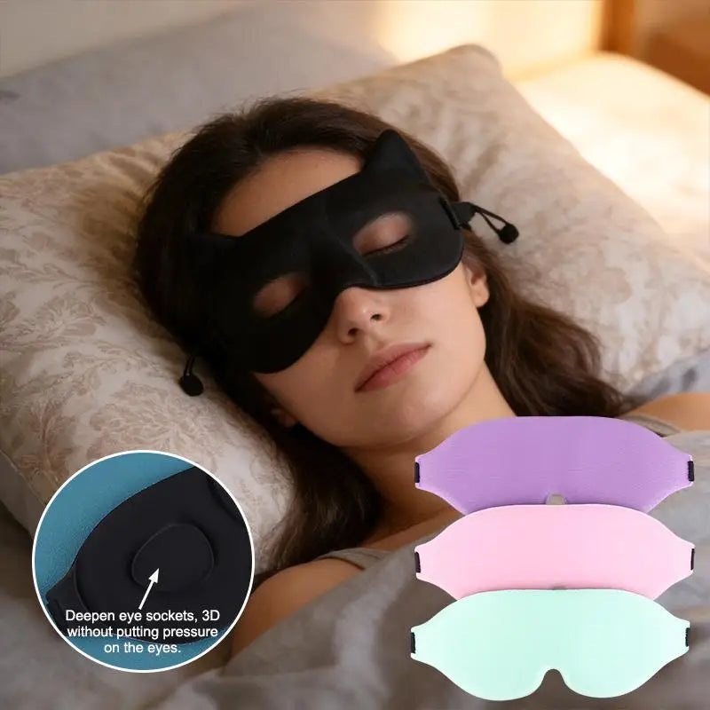 3D Sleeping Eye Mask Soft Skin-friendly Breathable Light Blocking Qme