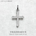 Pendant Cross with Zircon New Jewelry 925 Sterling Silver Accessories Vintage Gift For Men Women Qme Small Ring