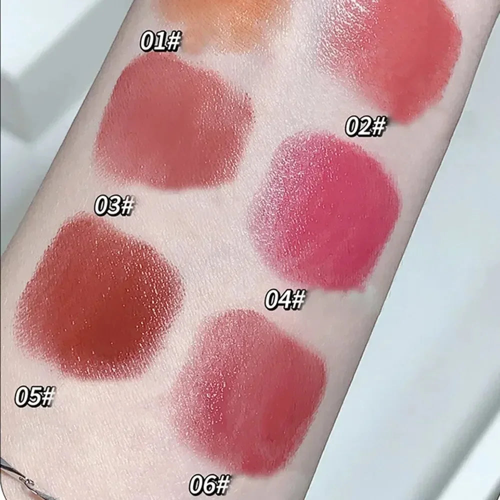 6 Colors Silky Glossy Lipstick Gege Bear Pump Lips Moisture Water Comfortable Ultra Sheen Non-Stick Cup Lip Balm Qme