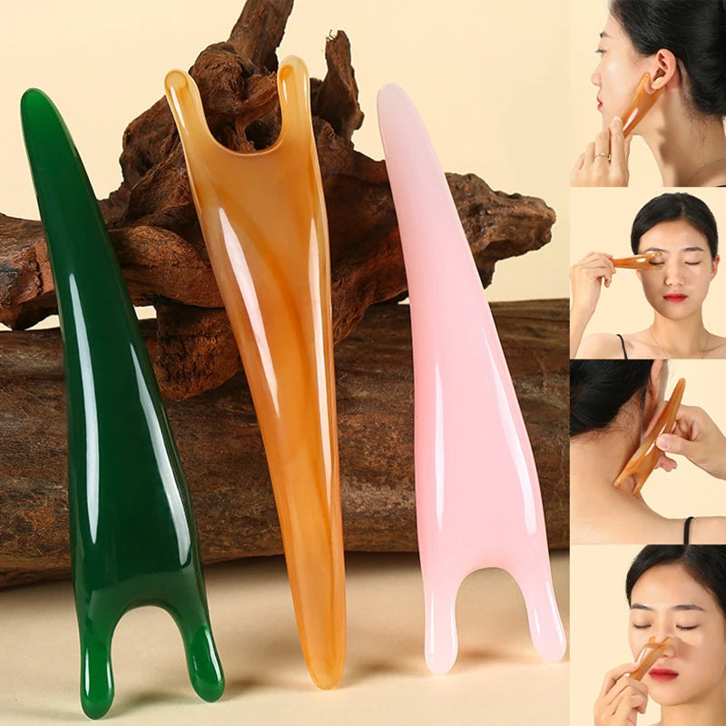 Multifunctional Resin Face Lifting Scraping Massage Nose Y-shape Qme