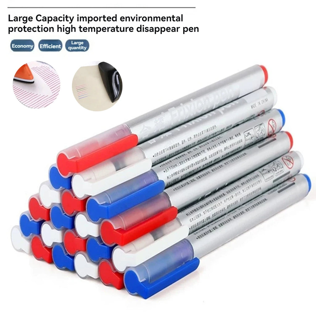12 Pieces Heat Erasable Fabric Markers Pens Set for Sewing DIY Dressmaking Tailors Chalk Accessories Qme