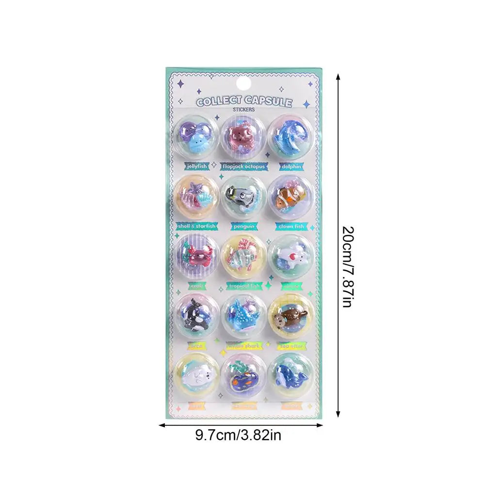 Cute 3D Stickers Embossed Stickers Decorations Journal Decals for Phone Case Notebook Planner Scrapbooking Laptop Craft Kids Qme 03