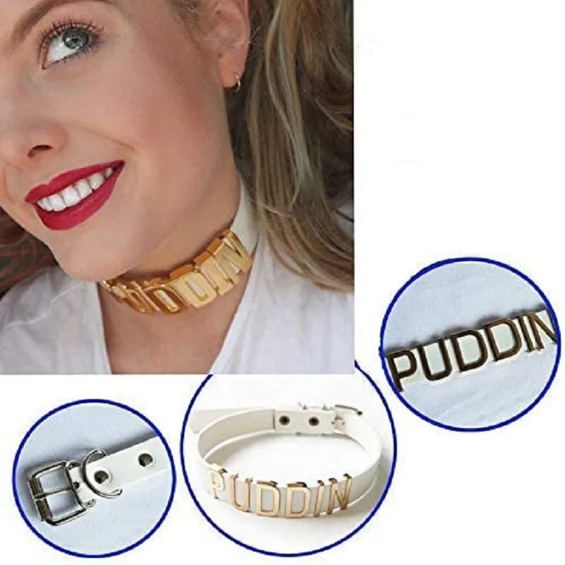 Horrror Movie Leather Puddin Choker Cosplay Collar Fashion Cool Halloween Party Suicide Squad Custume Accessory Necklace Jewelry Qme