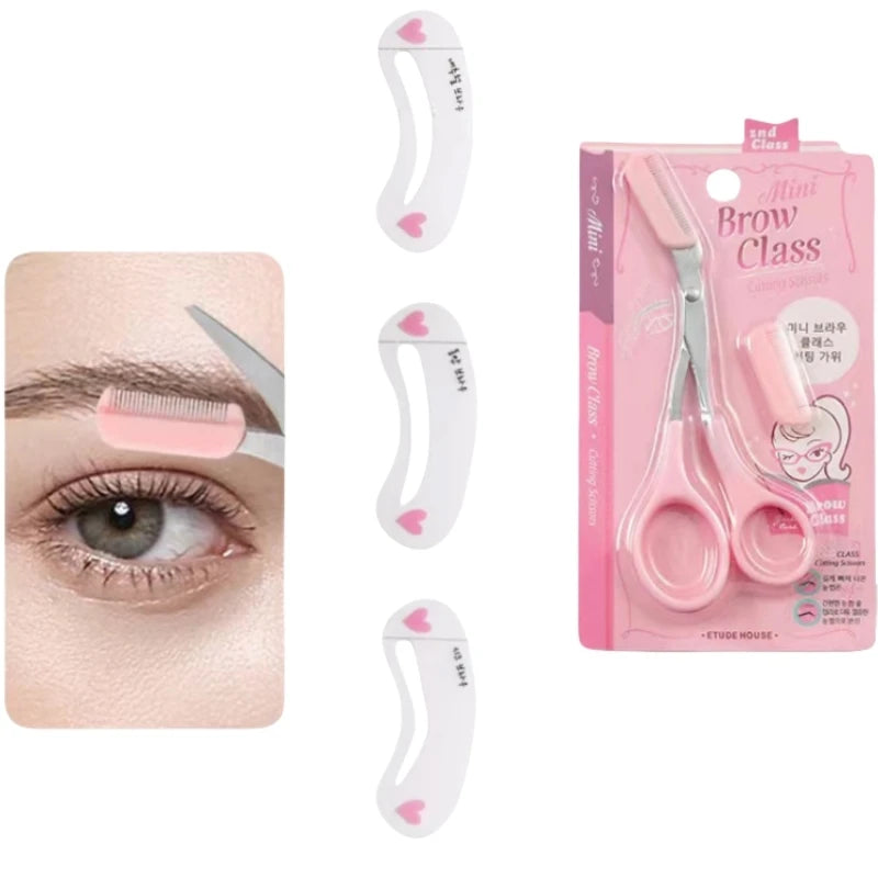 Eye Brow Razor Eye Brow Trimmer Eyebrow Clipper Comb 6 Pcs Eyebrow Design Template Reusable Eyebrows Stencils Make-Up Templates Qme