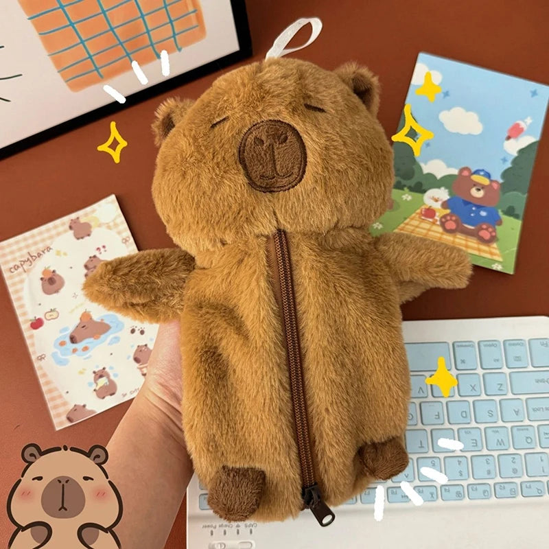 CAPYBARA Plush Pencil Case Large Capacity-cute Cartoon School Qme