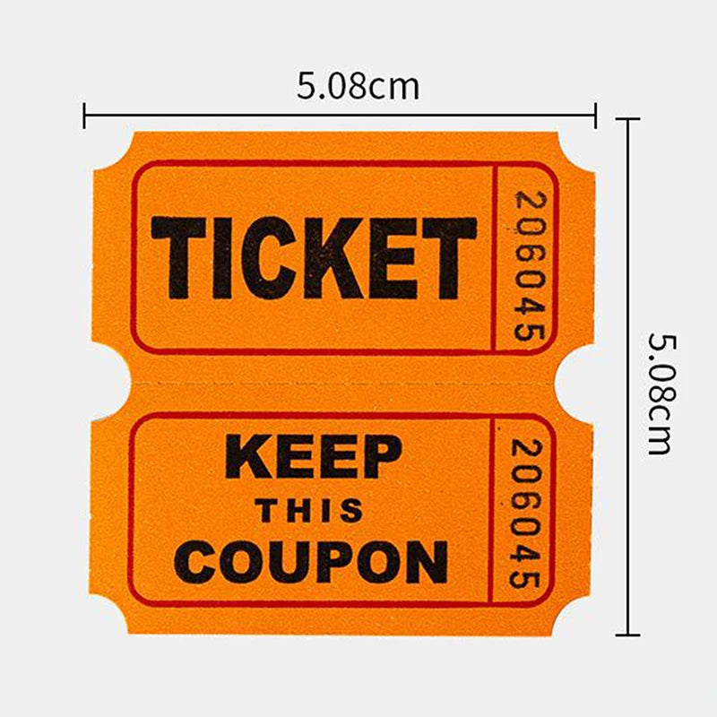 Event Essentials 100 Raffle Tickets Classroom Lottery Drink Fests Qme