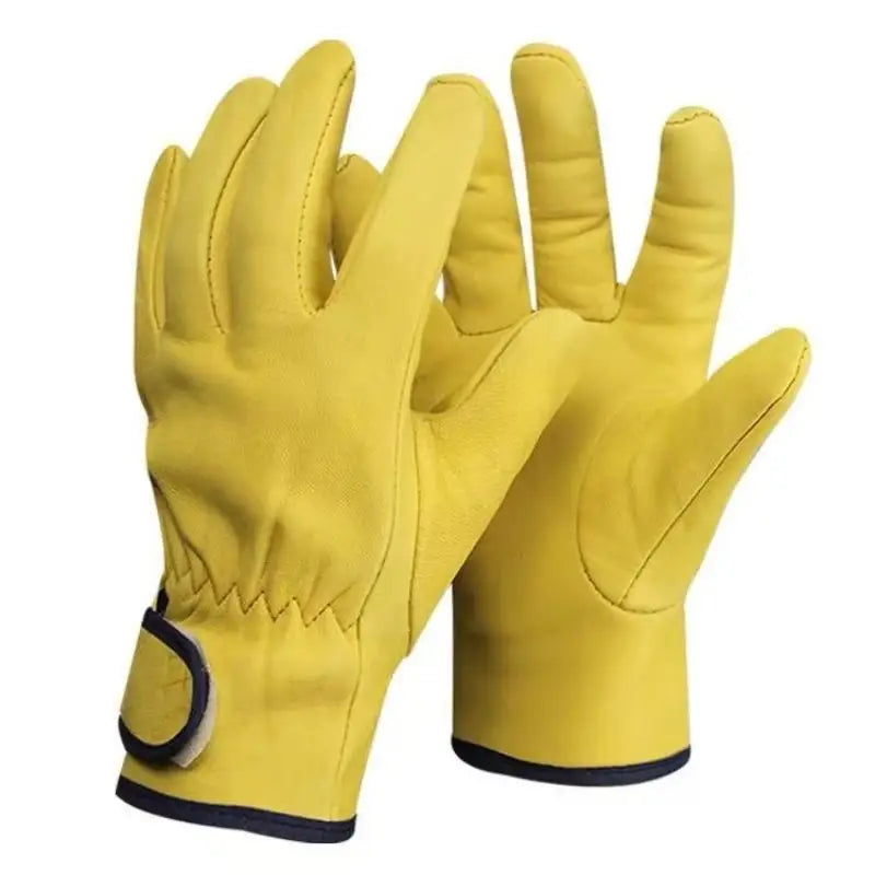 1 Pair Sheepskin Leather Gloves Heavy Duty Protective Work Welding Qme