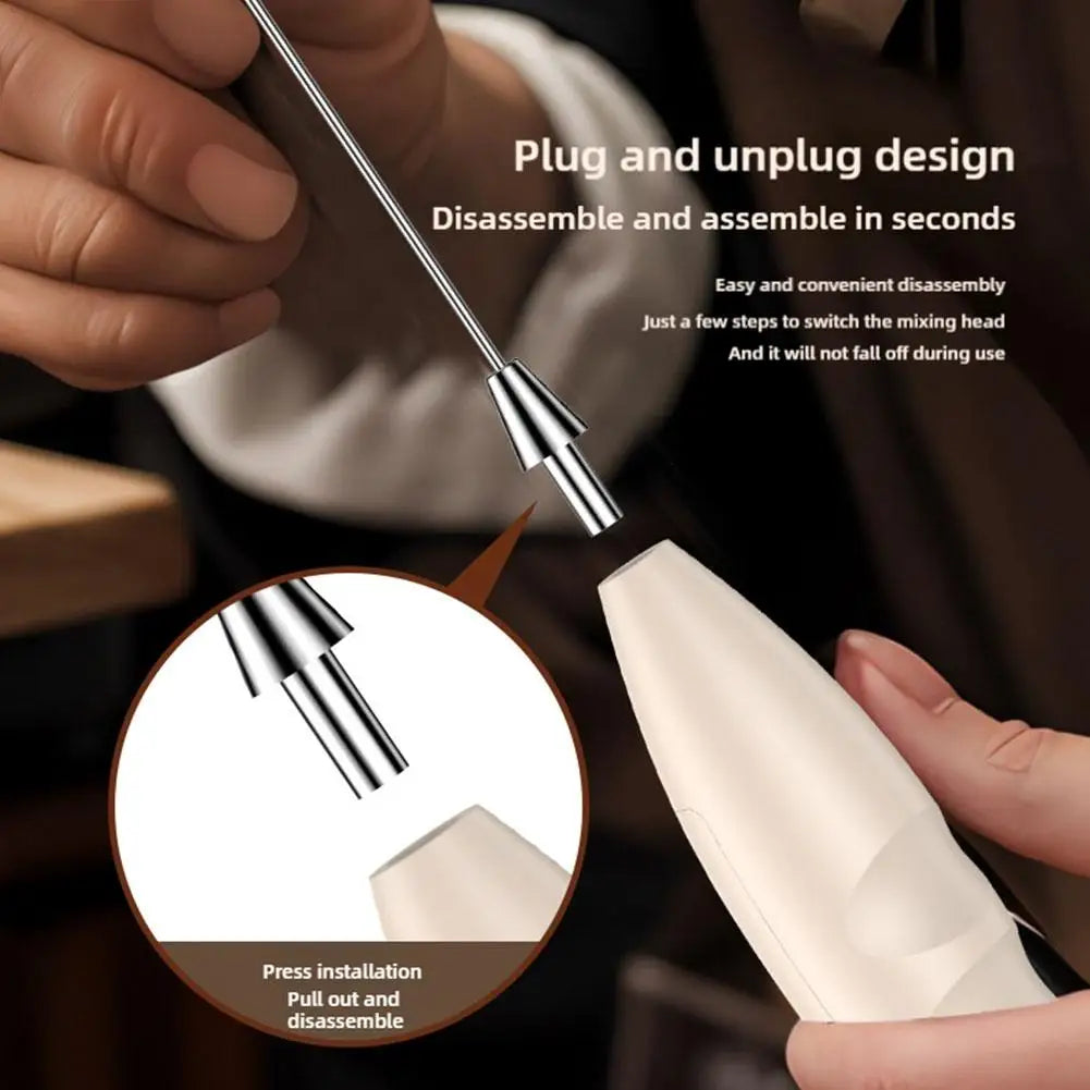 Mi Milk Frother Handheld Foam Maker For Latte Mini Whisk Coffee Cappuccino Frappe Matcha Hot Chocolate Egg Beater Drink Mixer Qme