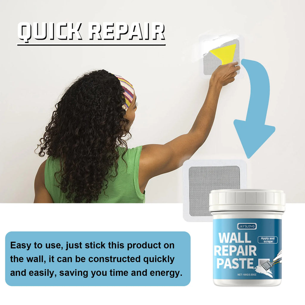 Jaysuing White Wall Repair Paste Quick-Drying Mouldproof Home Renovation Paint for Holes Peeling Gaps Drywall Mending Kit Qme