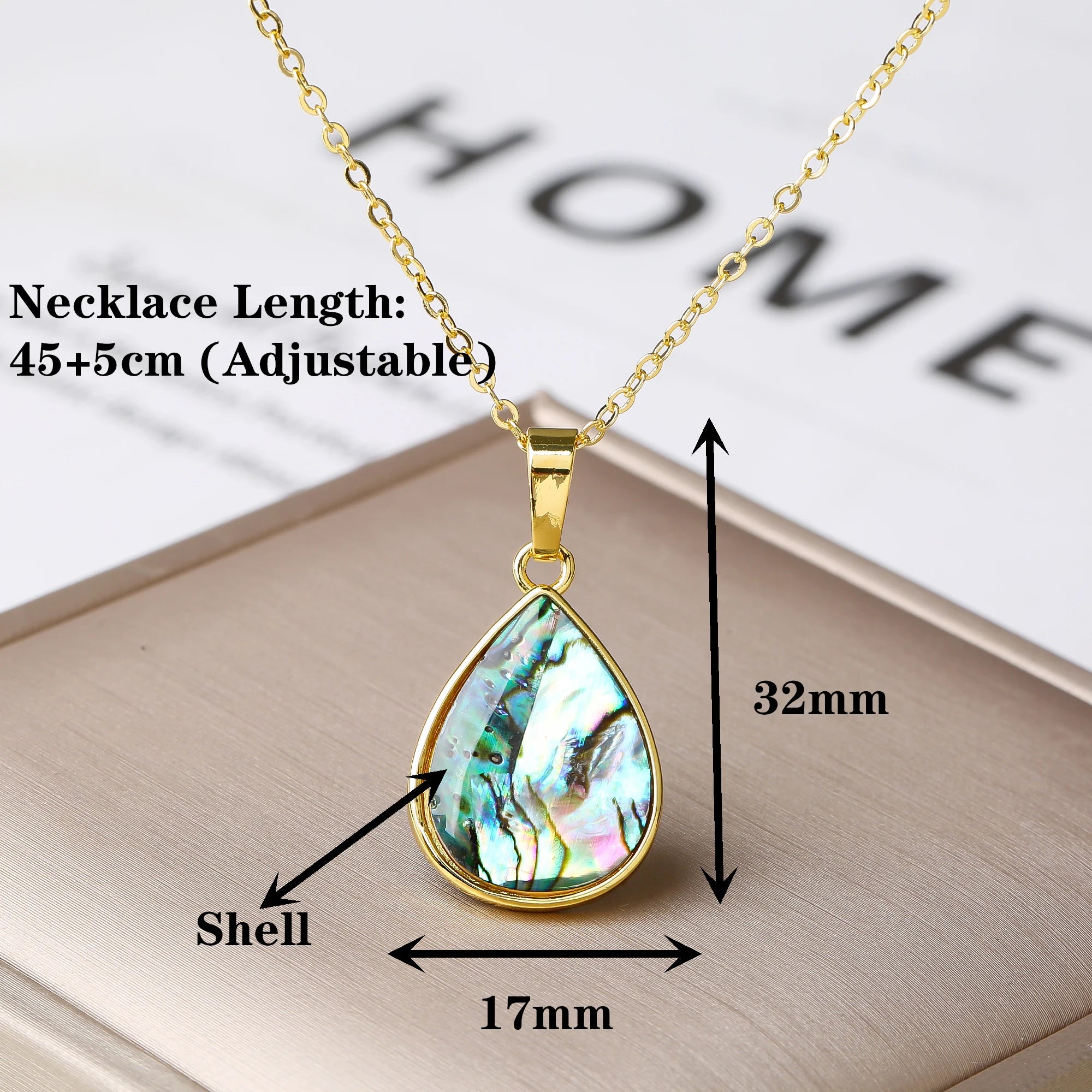 New Arrivals Natural Abalone Shell Pendant Necklace Silver/Gold Waterdrop Heart Shell Choker Fashion Beach Jewelry Women Gift Qme