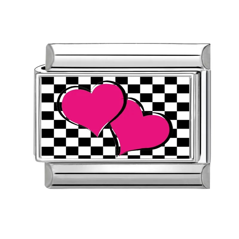 Beautiful Natural Scenery Heart Cave Pattern Shiny Zircon Italian Charm Fit 9mm Stainless Steel Jewelry Make Bead DIY Bracelet Qme S 27