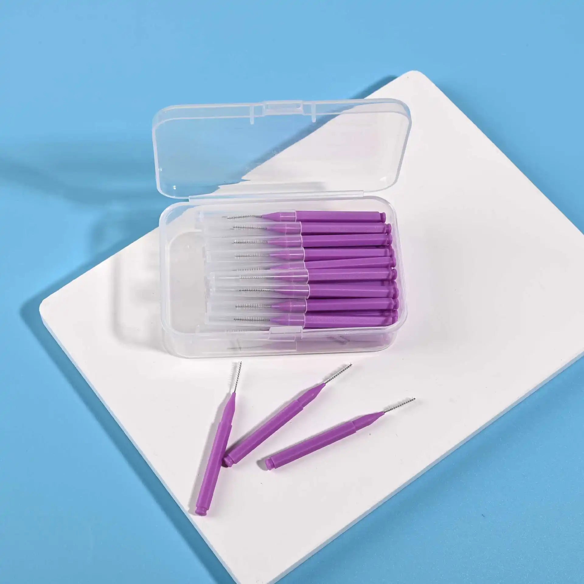 0 6- Interdental Brushes Health Care Tooth Push-pull Removes Food Qme 30Pcs Purple 0.7mm China Mainland