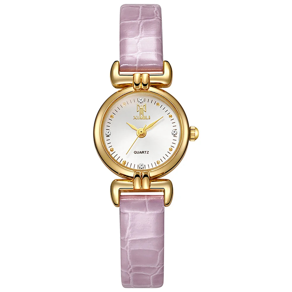 Women's Watch Roman Needle Scale Watch Women's Design Fashion Round Watch Quartz Retro Quartz Watch Qme PURPLE