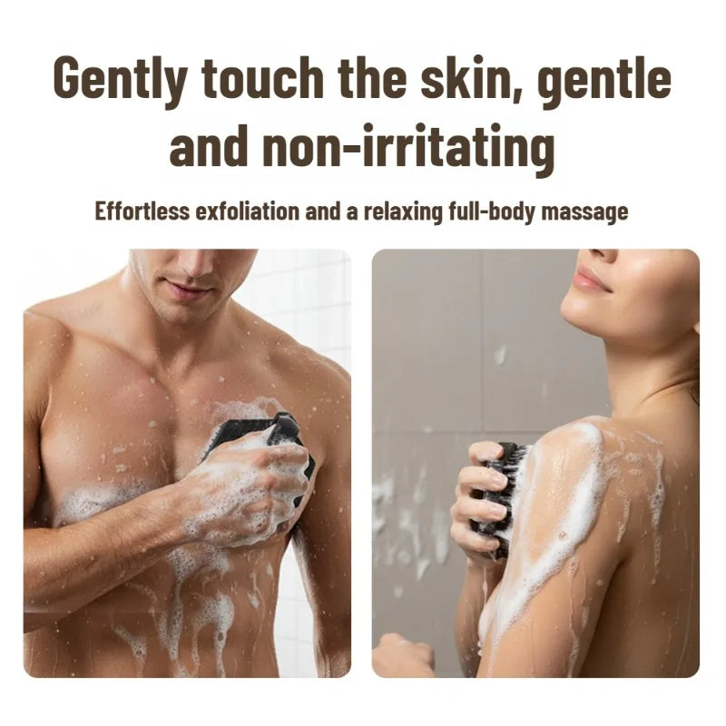 Premium Silicone Shower Brush Rotating Massage Back Scrubber Soft Qme