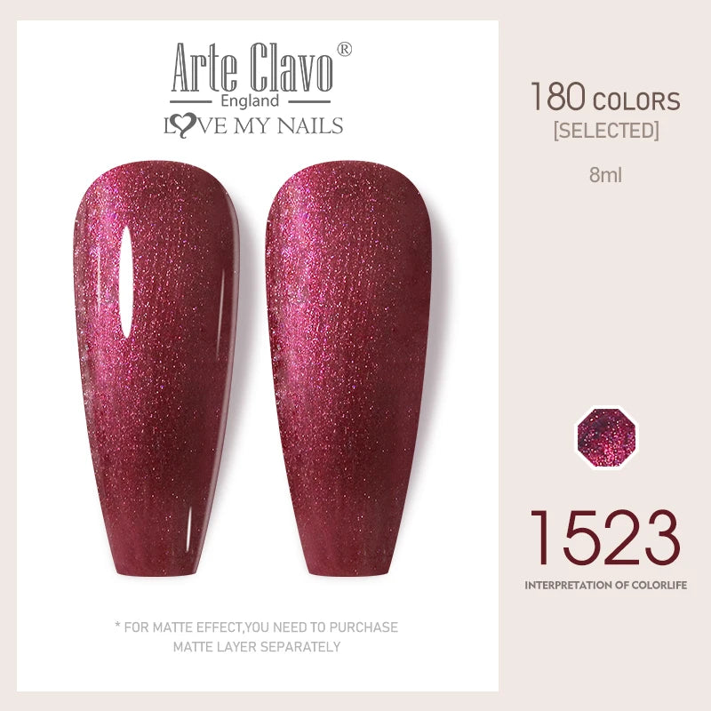 Arte Clavo Colorful Glitter Series UV Gel Nail Polish Sequin Soak Off Qme 1523