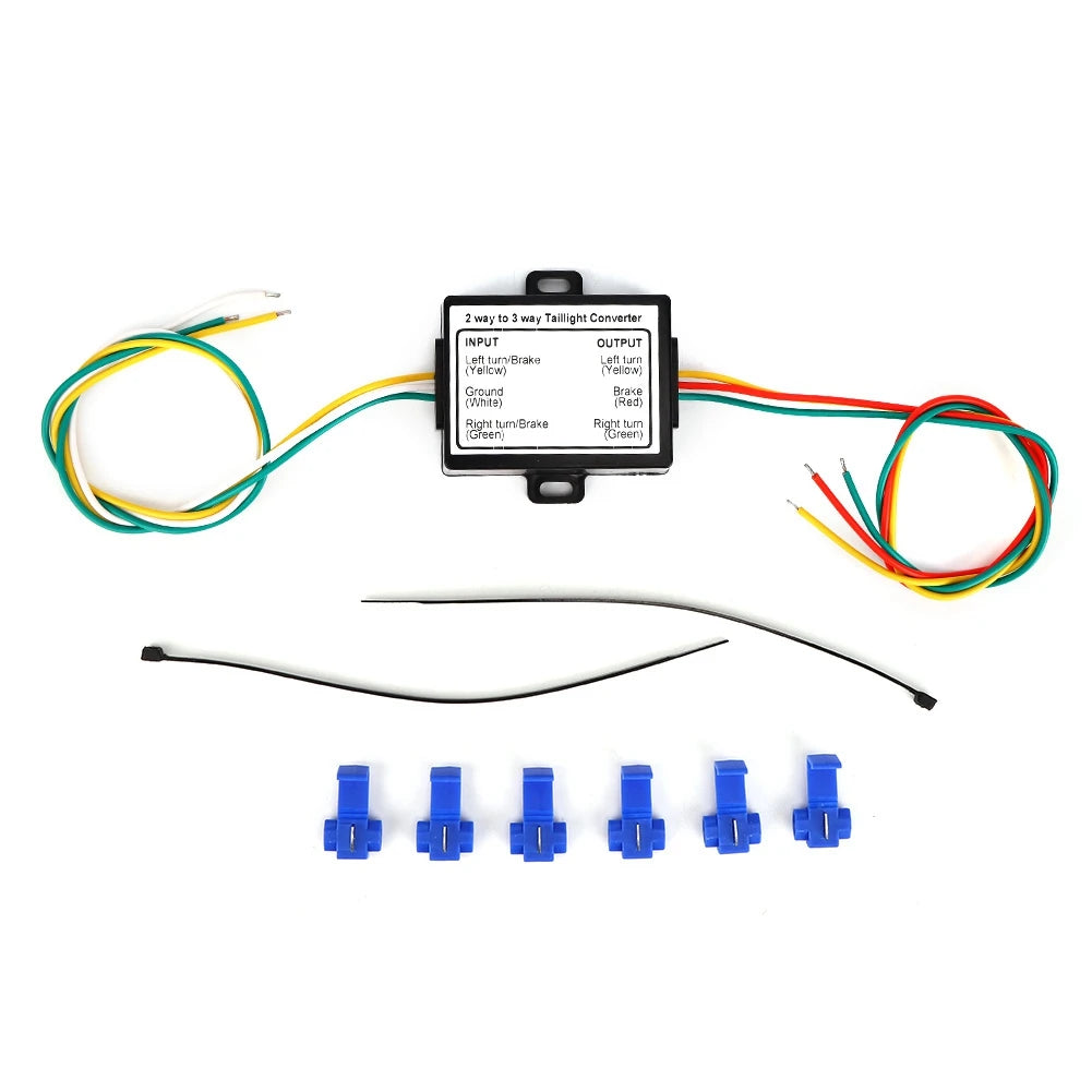 2-to-3 Wire Converter Trailer Accessory 2-to-3 Wire Splice Trailer Converter Electrical System Wire Harness Adapter US Type Qme as pic