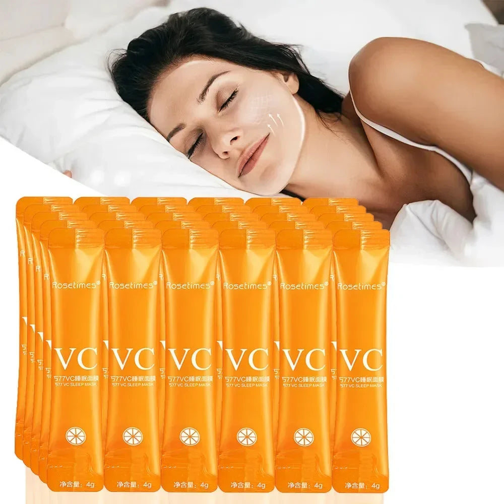 30pcs Vitamin C Sleeping Masks Beauty Face Moisturizing Skin Rejuvenation Firming Disposable No-wash Facial Mask for Face Care Qme
