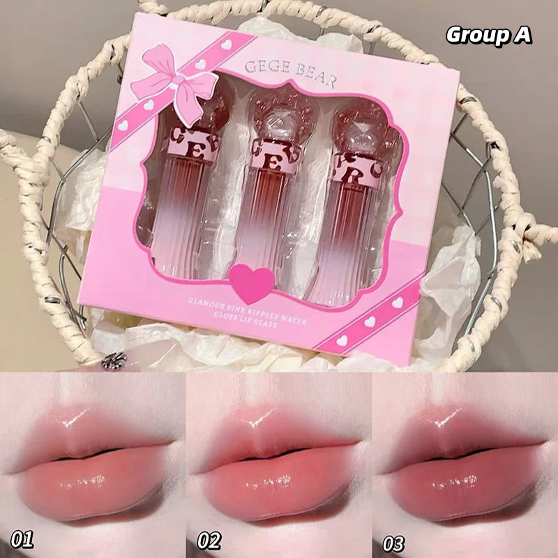 Gege Bear Water Light Lip Llaze Mirror Lipstick Gloss Hydrating Qme GX1387TZ-A