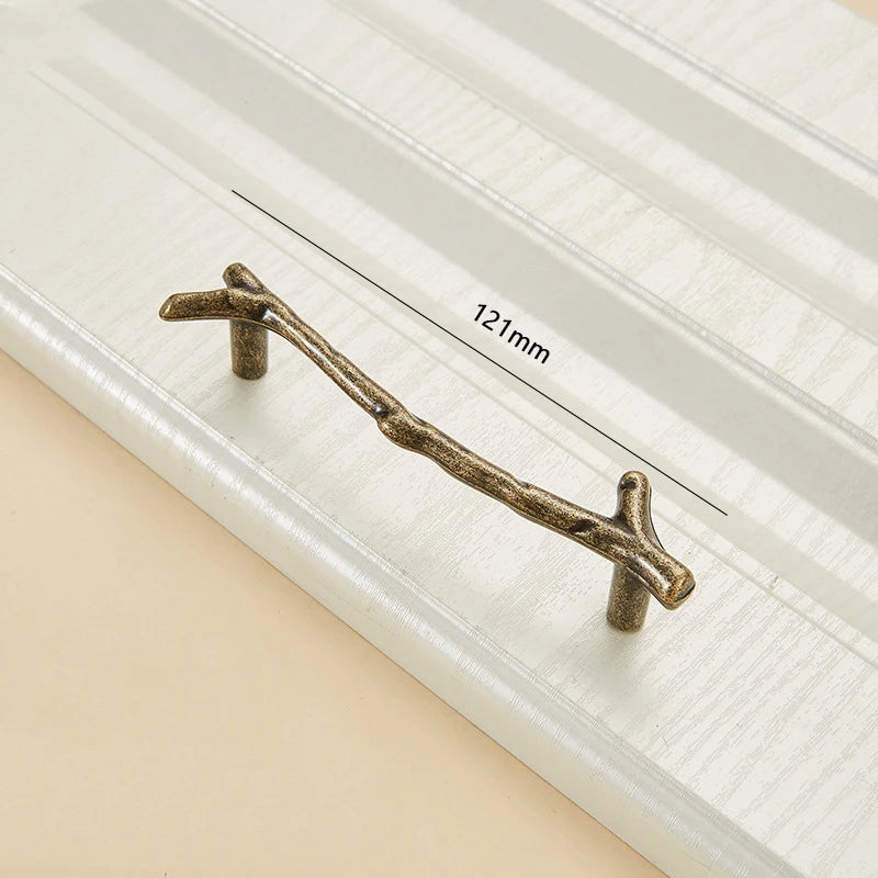 Vintage Tree Branch Furniture Handle Zinc Alloy Kitchen Cabinet Drawer Knob Wardrobe Cupboard Closet Door Pull Hardware Black Qme Bronze 96mm