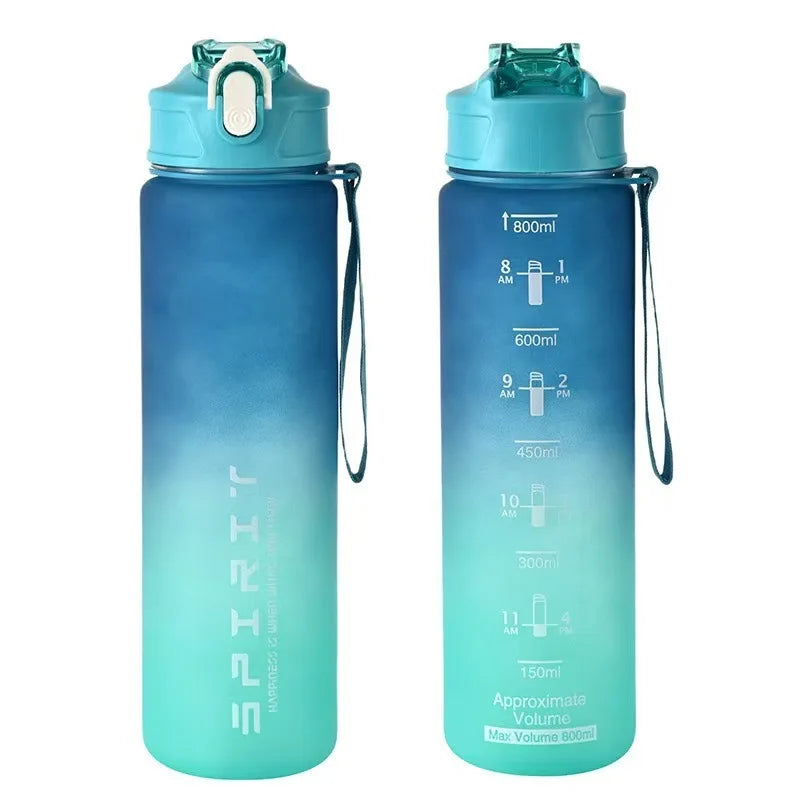 800ml Large Capacity Sports Water Bottle Leak Proof Colorful Plastic Cup Drinking Outdoor Travel Portable Gym Fitness Jugs Qme