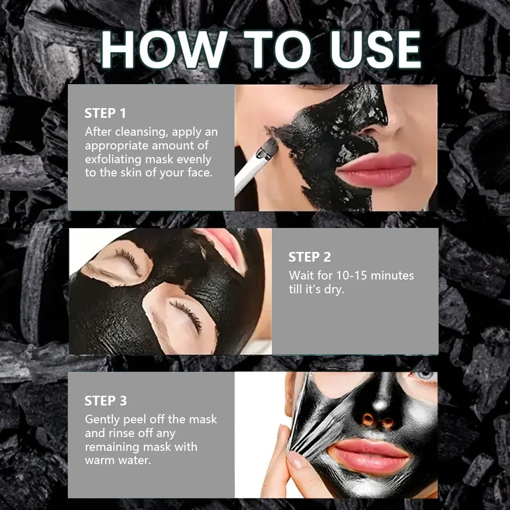 Bamboo Charcoal Black Mask, Deeply Moisturizing, Deep Cleansing and Oil Control, Absorbs Dirt, Bids Farewell to Rough Skin, Makes Skin More Delicate, Anti-Stretch Mask, Suitable for Both Men and Women Qme