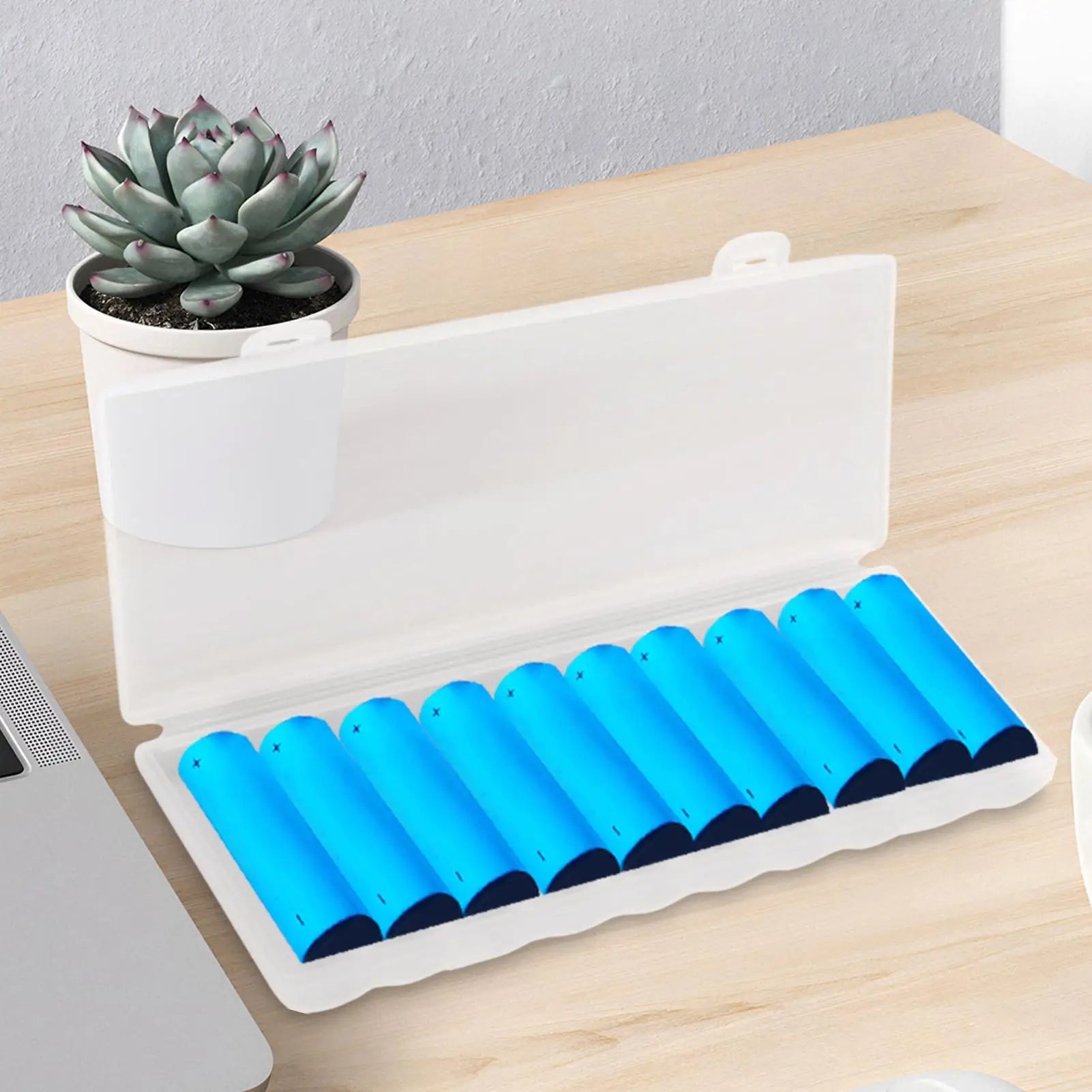Battery Storage Box 10 Cell Battery Organizer Carrying Case Sturdy Household Organization Container for Home Travel Apartment Qme Default Title