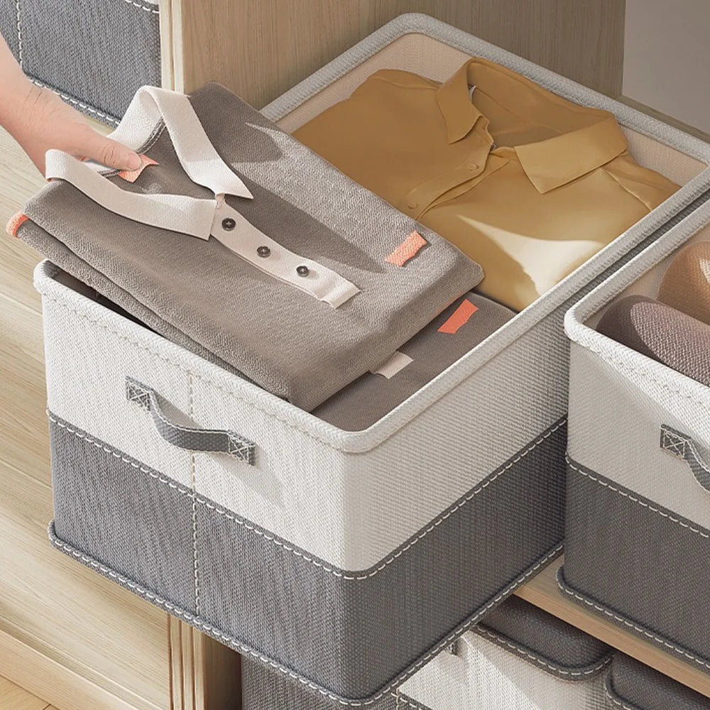 Collapsible Large Capacity Storage Bin for Clothes & Quilts Foldable Wardrobe Organizer Box for Toys Bedding & Home Use Qme